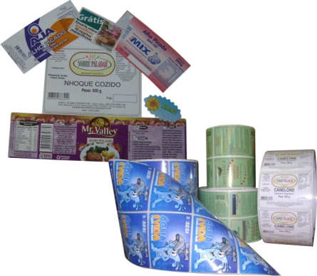 Etiquetas adesivas para produtos alimentícios